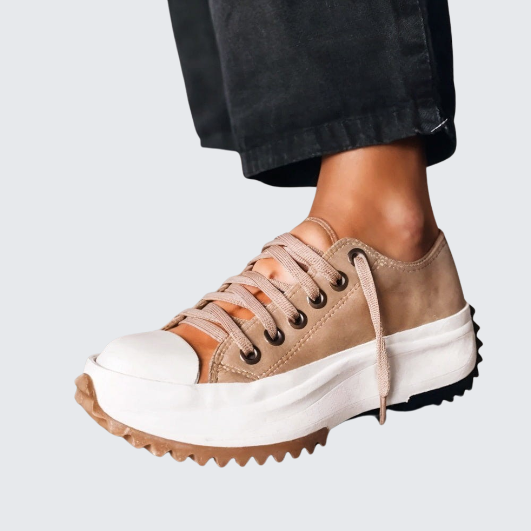 Plateau-Sneakers aus Leder