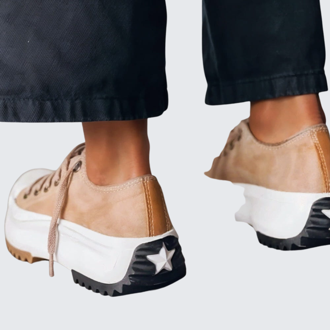 Plateau-Sneakers aus Leder