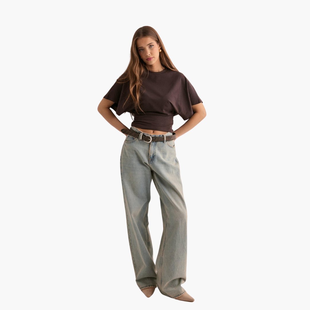 Sophia | T-Shirt mit weitem Ärmel und Ikonendesign