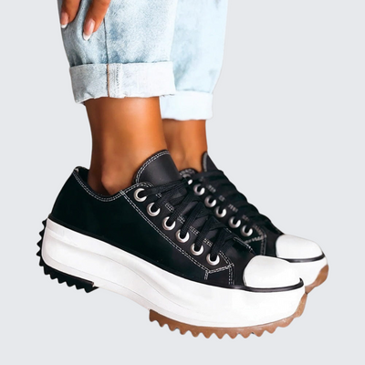 Plateau-Sneakers aus Leder