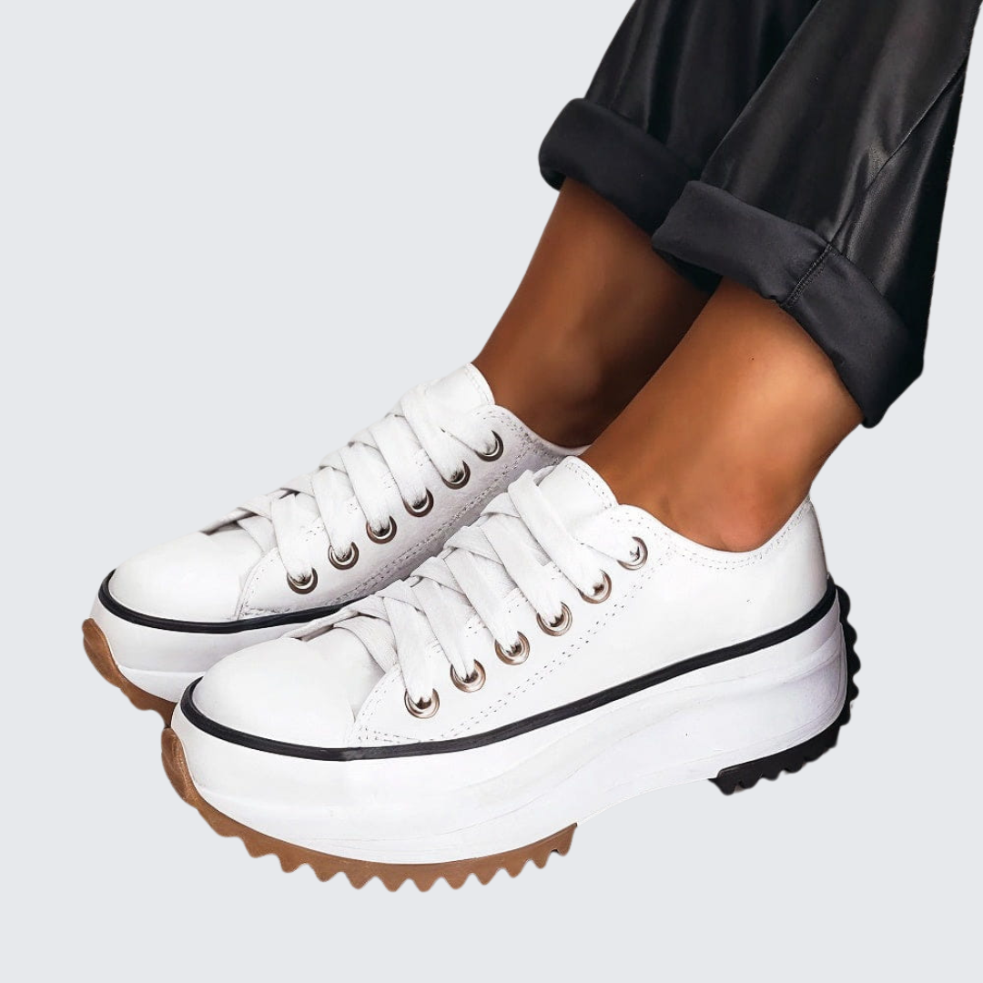 Plateau-Sneakers aus Leder