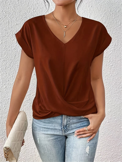 Helena | Lässiges T-Shirt mit herzförmigem Ausschnitt