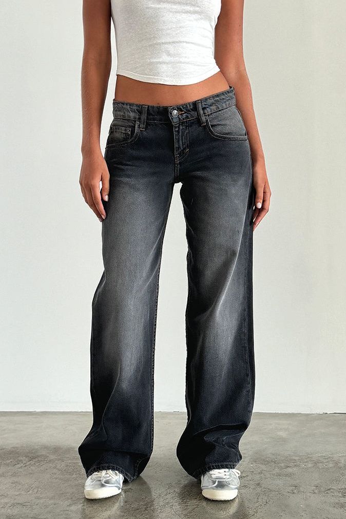 Macy™ Low Rise Wide Leg Jeans Damen