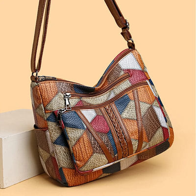 Mosaica™ | Handtasche aus Echtleder mit Patchwork-Design
