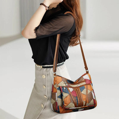 Mosaica™ | Handtasche aus Echtleder mit Patchwork-Design