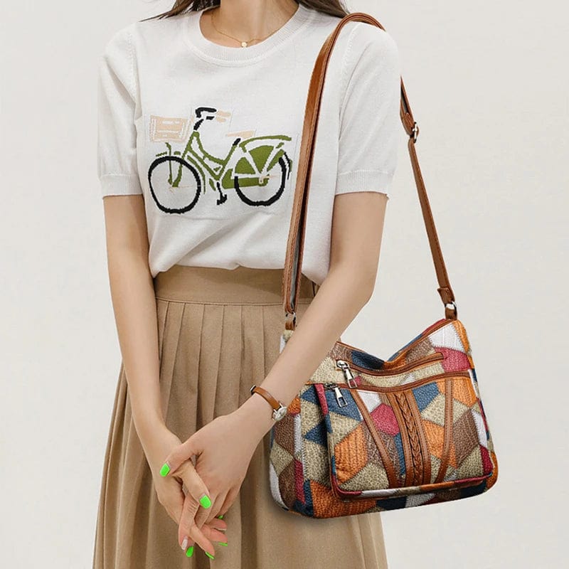 Mosaica™ | Handtasche aus Echtleder mit Patchwork-Design