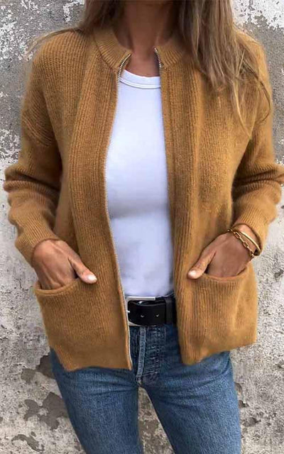 Esther™ - Strickjacke aus weichem Material mit Reißverschluss