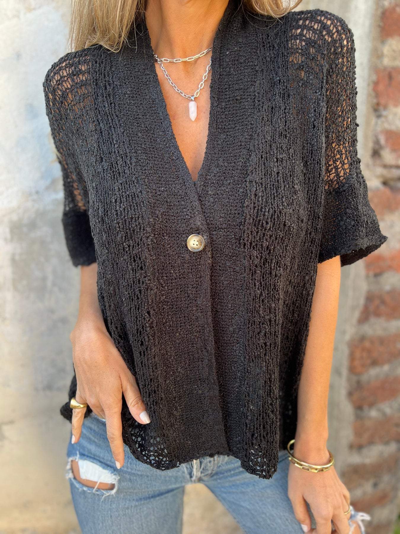 Ivonie | Elegantes strukturiertes Top
