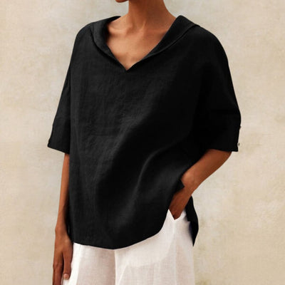 Lena | V-Ausschnitt Leinenbluse